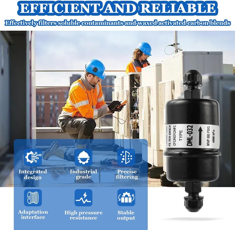 BOJACK 1/4 in Liquid Line AC Filter Drier hvac Refrigeration 032 SAE Flare connection universal unidirectional DML-032 - Image 4